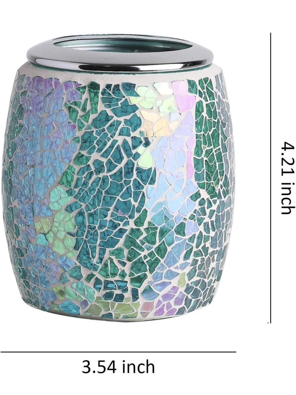 Iridescent Teal/Green Mosaic Glass - Elegant Bathroom Set - Picture 5 of 7